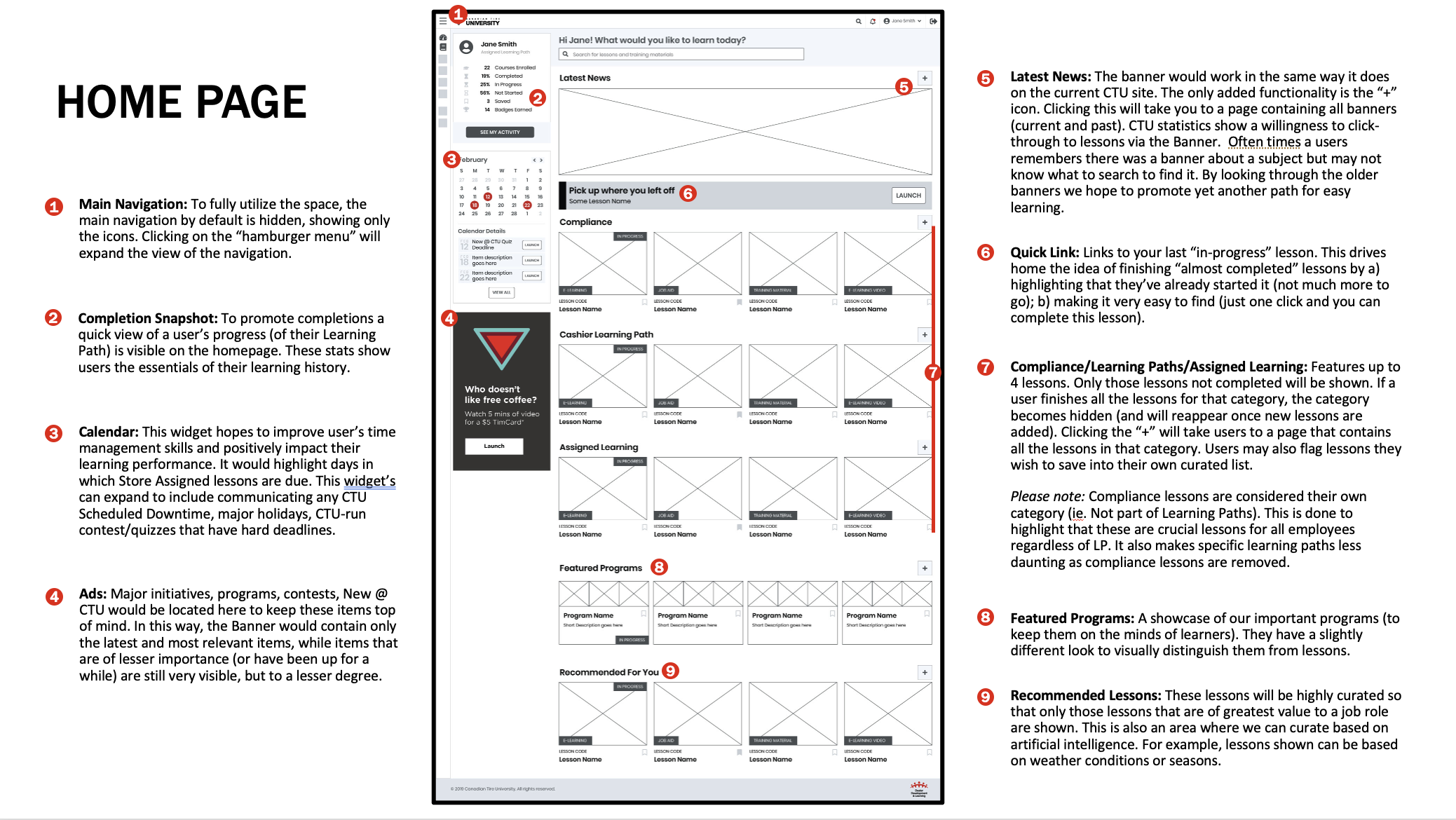 Wireframe - homepage